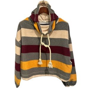 Vernacular Multi Stripe Crop Hoodie S